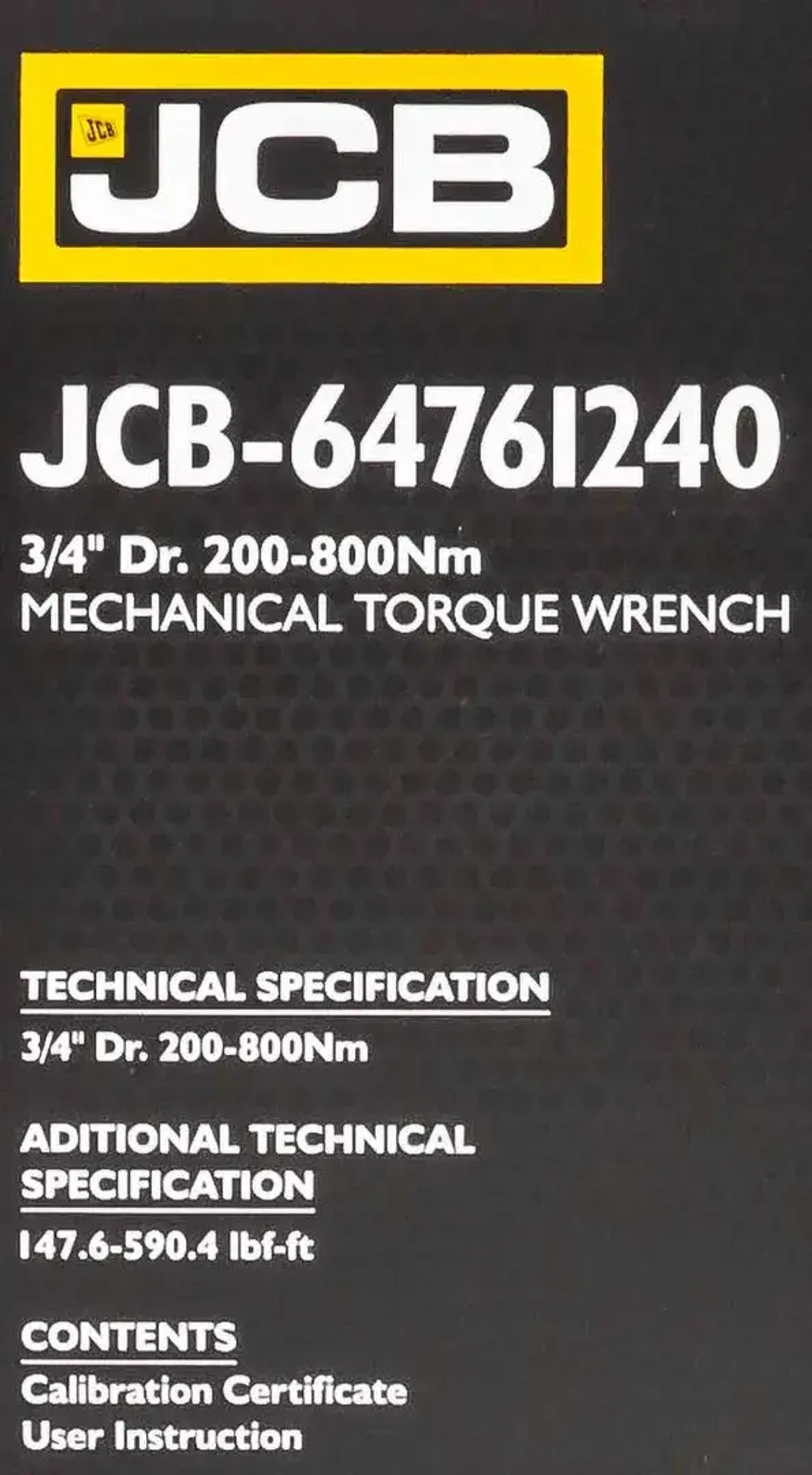 Ключ моментный 200-800Нм, 3/4'' JCB JCB-64761240