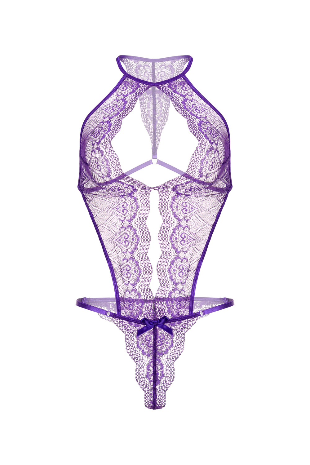 Боди Candy Girl London кружевное, фиолетовое, OS