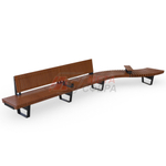 Скамейка Rail Road 02 двойная с подлокотниками и поворотом