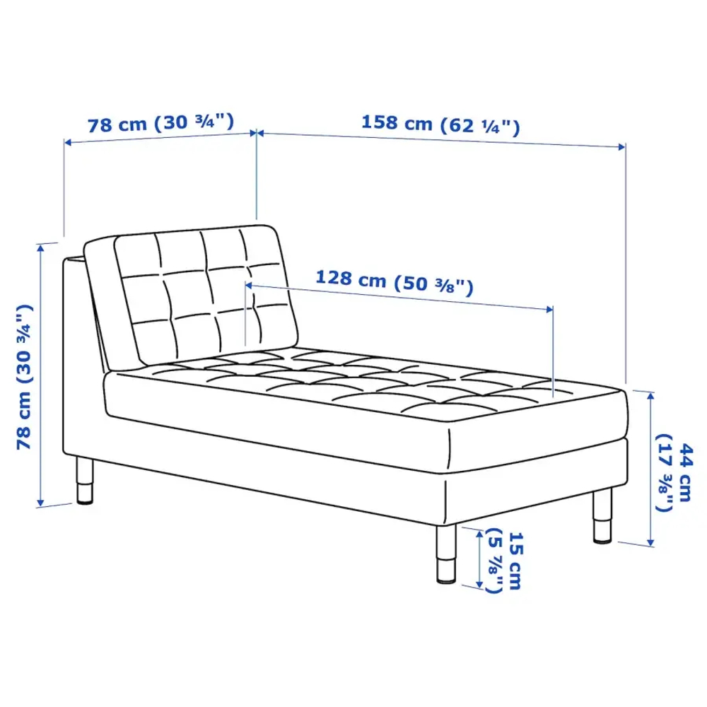 Кушетка - IKEA LANDSKRONA/ЛАНДСКРОНА ИКЕА, 78х158х78 см, темно-серый