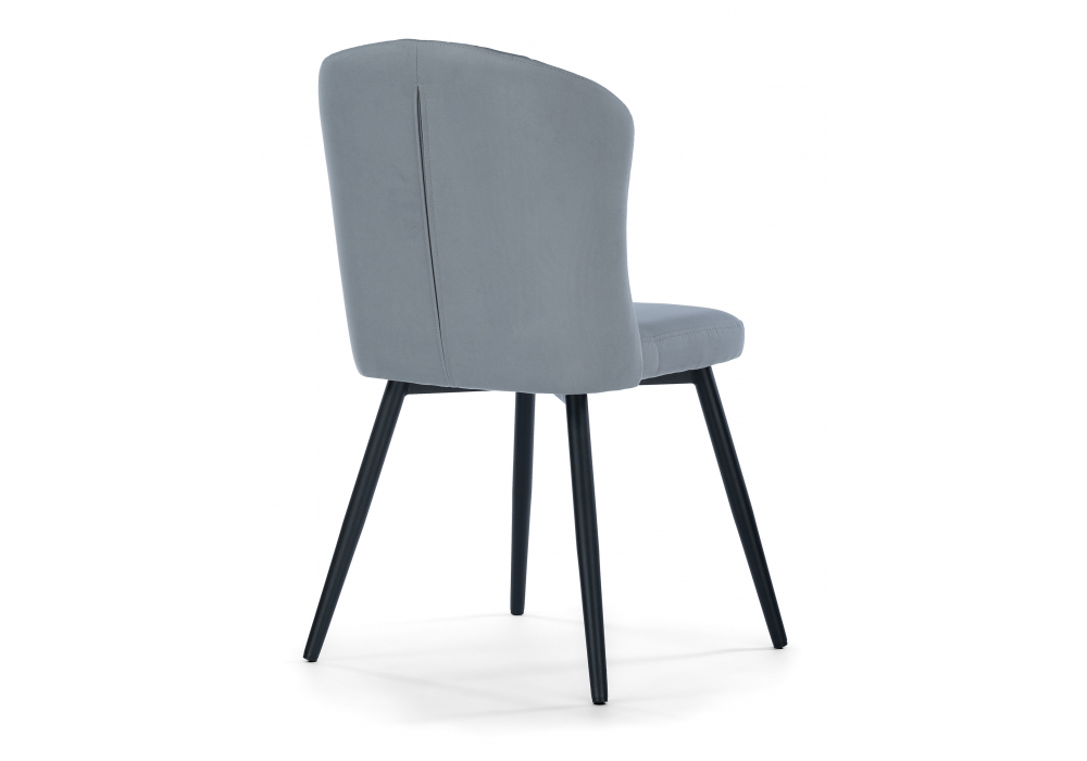 Стул на металлокаркасе Woodville Алиссум светло-серый, черный, ножки черные