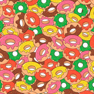 Принт с пончиками