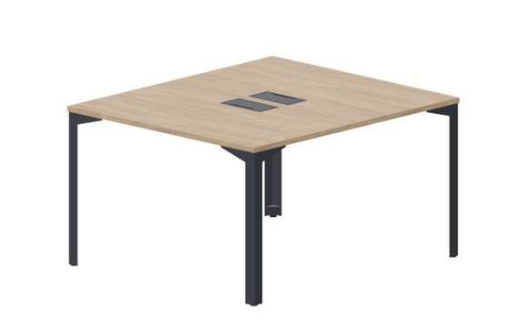 Составной стол на 2 рабочих места 118х136,6х75см (2 металлических  аутлета)