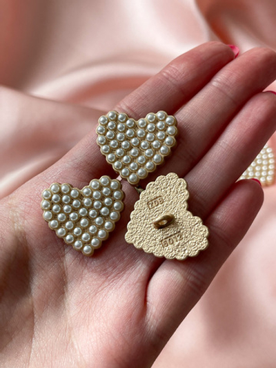 Пуговицы Жемчуг Сердце