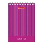 Блокнот МАЛЫЙ ФОРМАТ (97х145 мм) А6, 40 л., гребень, картон, клетка, BRAUBERG, "Полоски", 129822