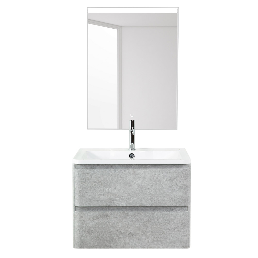 Тумба подвесная с раковиной BelBagno ALBANO-700-2C-SO-CVG Cemento Verona Grigio, раковина BB700/455-LV-MR-ALR