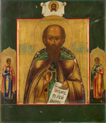 Икона святой преподобный Тимофей на дереве на левкасе
