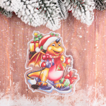 Наклейка на стекло «Праздничный Дракон» 15*20 см