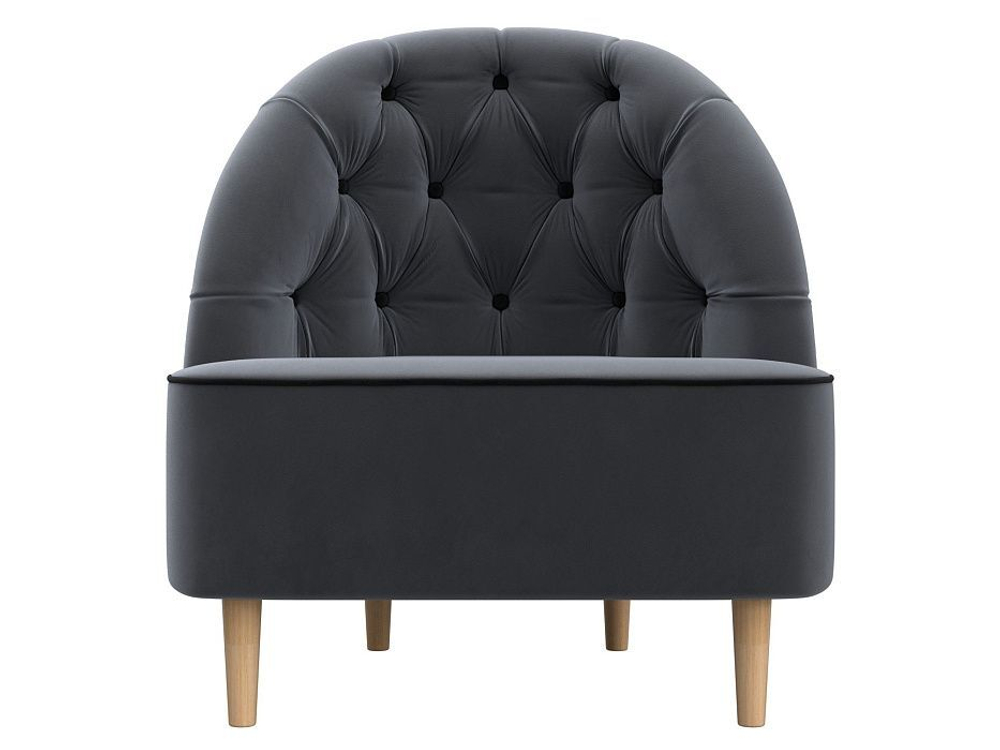 Кресло Амиса, Серый\Черный, Велюр, 110043