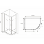 Душевой уголок Abber Schwarzer Diamant 100x80 AG01180 профиль Хром стекло прозрачное