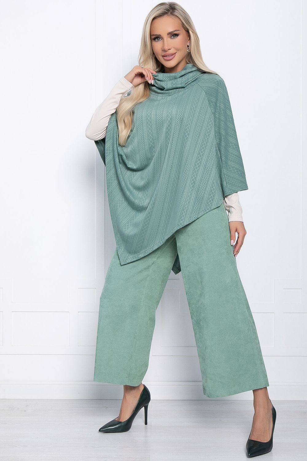 Пончо Арина (фисташковое) Б11007 LT Collection