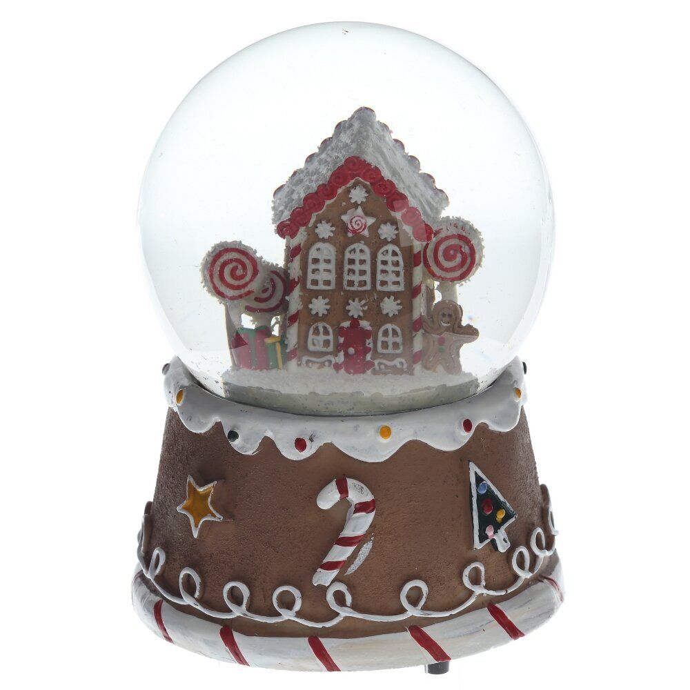 GAEM Фигурка декор в стекл шаре "Домик" (подсвет,муз,вьюга, 3хААА н/п), D 10 см, L12 W11 H14 см