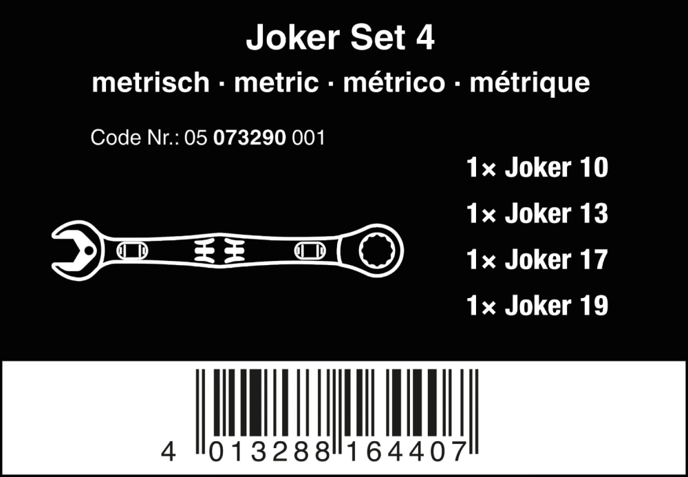 Набор гаечных ключей с трещоткой Wera Joker 6000 Set 1 05073290001