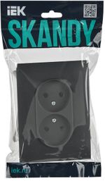 SKANDY Розетка 2-местная без заземления без защитных шторок 10А в сборе SK-R10T титан IEK