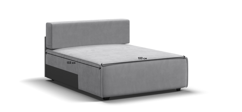 Босс Софт Модуль оттоманка Велюр Монолит сталь