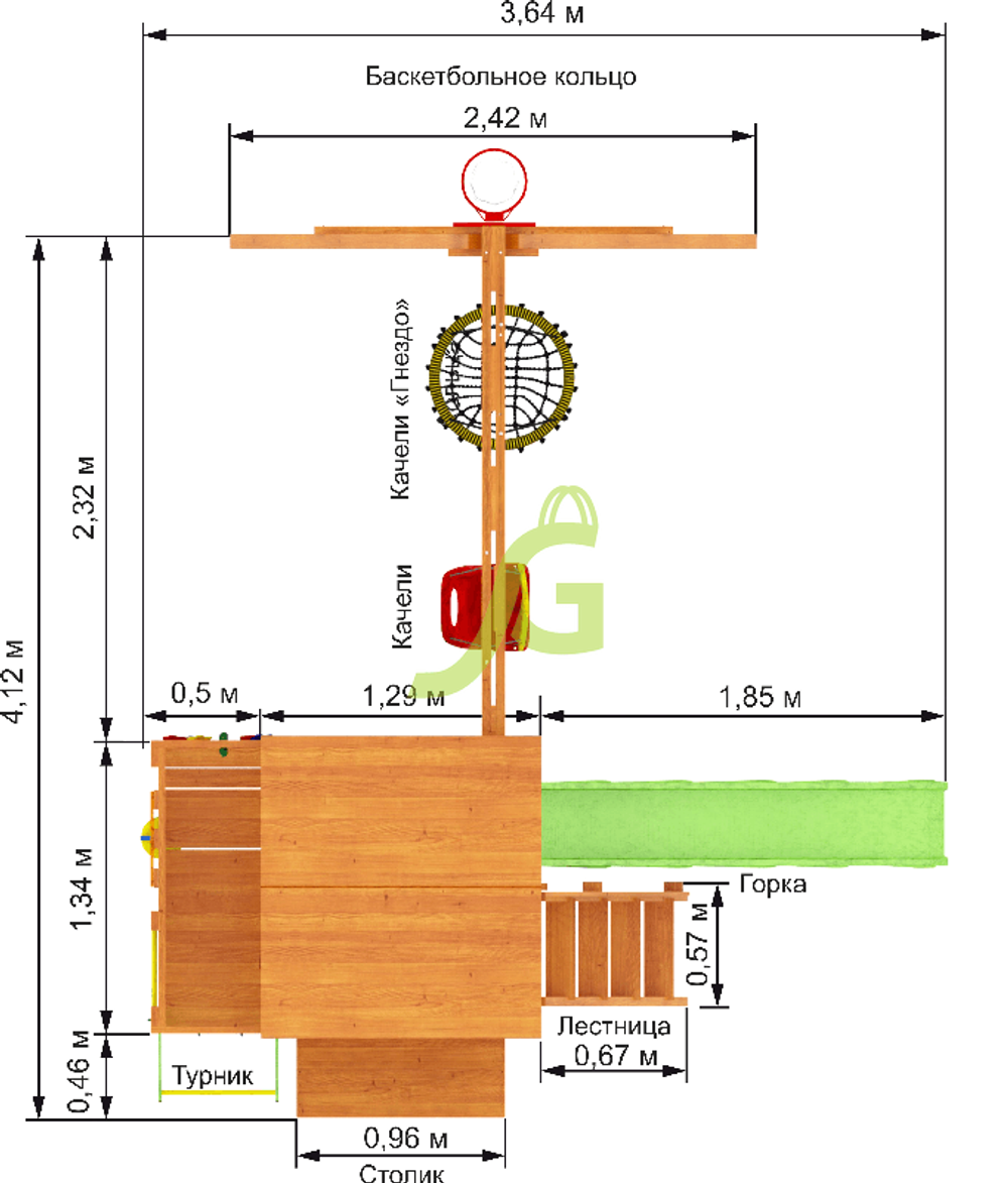 Детская площадка Крафт Pro 3 (скат 2,2)