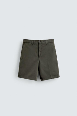 ZARA ШОРТЫ ЧИНОС REGULAR FIT, ХАКИ