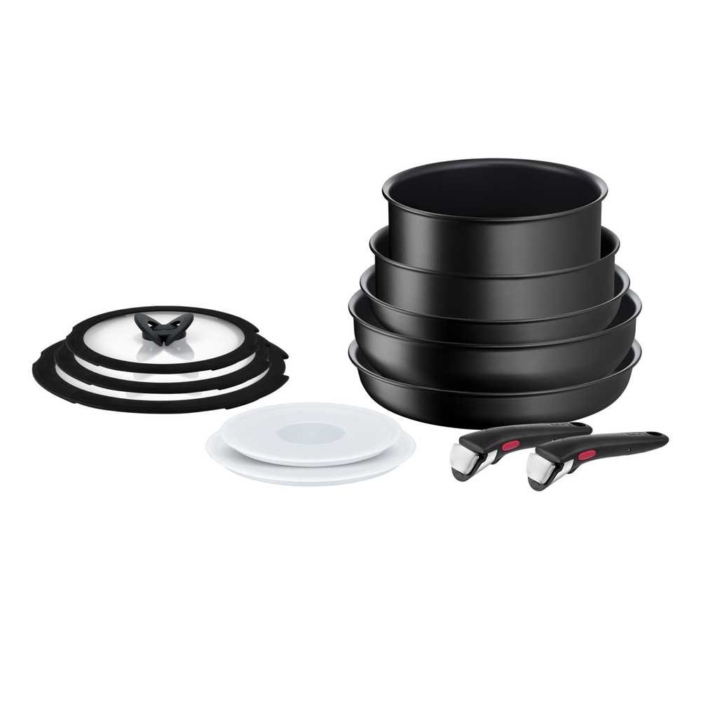 Набор посуды со съемной ручкой Tefal Ingenio Exception Noir, L7639453, 12 предметов