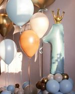 Цифра 1 голубая с короной (БГ-50)