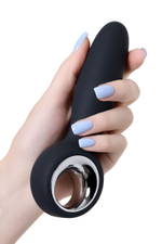 Черный анальный стимулятор Sagitta - 15 см. (Цвет: черный с серебристым)