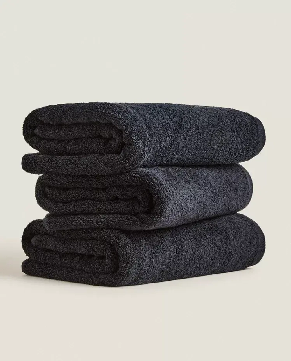 ZARA HOME ОДНОТОННОЕ ПОЛОТЕНЦЕ, ЧЕРНЫЙ
