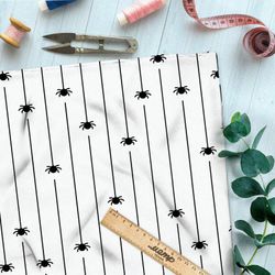 Ткань флис мелкие пауки на паутинке