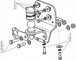 Фаркоп Motodor ОЦИНКОВАННЫЙ Toyota LC Prado 120, FJ Cruiser, LC Prado 150 (Оцинк. шар) арт.92529-FE