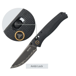 Нож складной SRM 255L-MB3 Medal PVD (140Cr Laminated, Black Micarta)