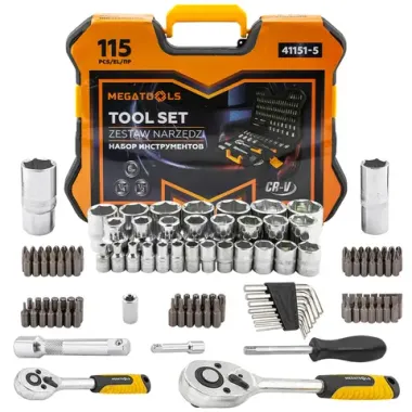 Набор инструментов 115пр. 1/4'', 1/2''(6гр.) MEGATOOLS MT-41151-5