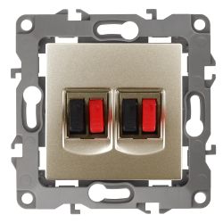 Розетка ЭРА Серия 12 12-3112-04 аудио двойная IP20 шампань