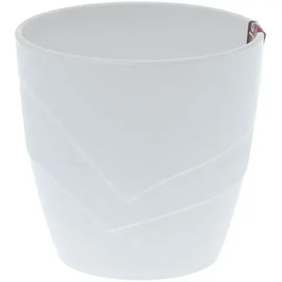 Кашпо для цветов пластиковое 2л d-15см «Грация» со вставкой белый