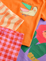 Футболка и шорты в комплекте для девочки Next E65-389, 2 шт., Оранжевый, Фиолетовый