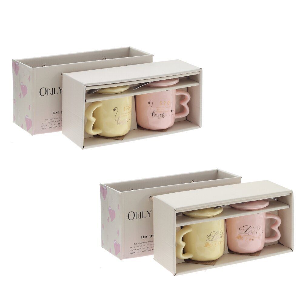 GAEM Набор из 2-х Кружек с крышкой и ложкой, 300 мл, L12 W9 H9 см, 2в.