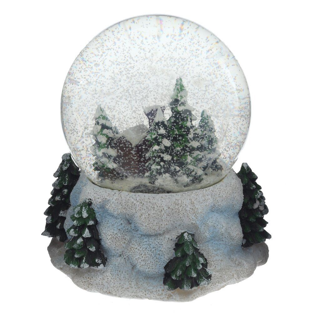 GAEM Фигурка декор в стекл шаре "Домик" (муз с ключ), D 10 см, L12 W12 H14,5 см, 2в.