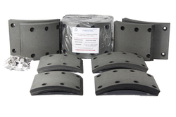 Рем. комплект тормозных накладок а/м КАМАЗ-53229, 53215 4 длинные+ 4 короткие (Сверл./расточенные/с заклёпками/ширина 140мм./ к-т 8 шт. толст.+тон.) Тамбов АТИ