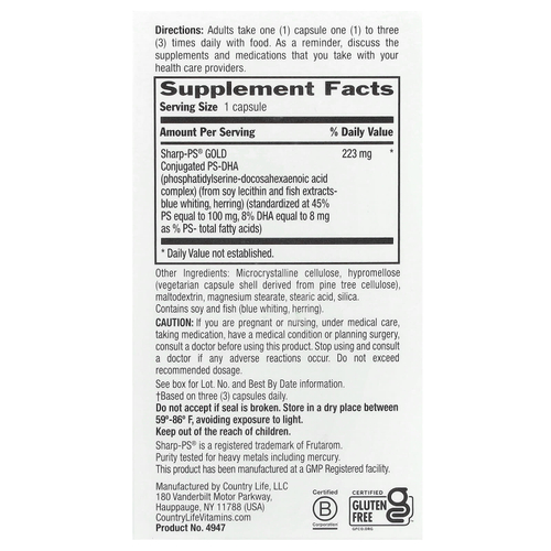 Country Life, Sharp Thought, тройное действие, 30 капсул