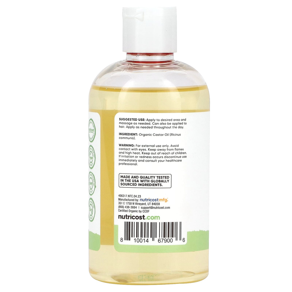 Nutricost, Essentials, органическое касторовое масло, 240 мл (8 унций)