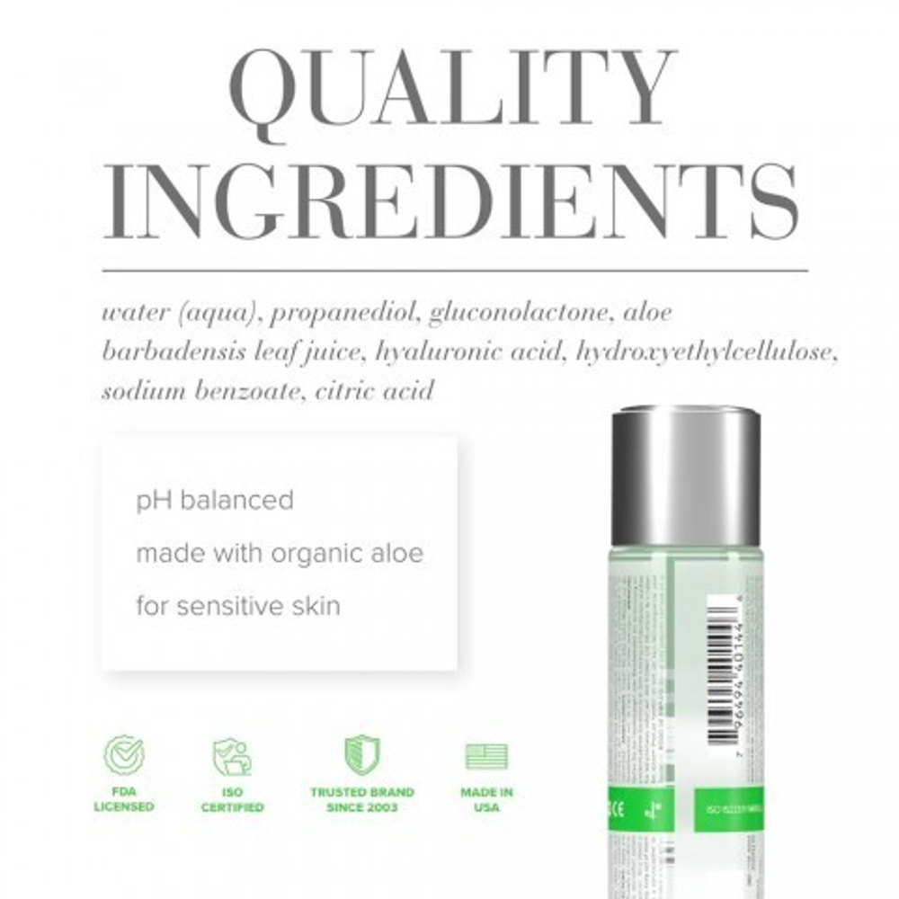 Лубрикант на водной основе с настоем органического алоэ и гиалуроновой кислоты/ JO ALOE, 60 мл
