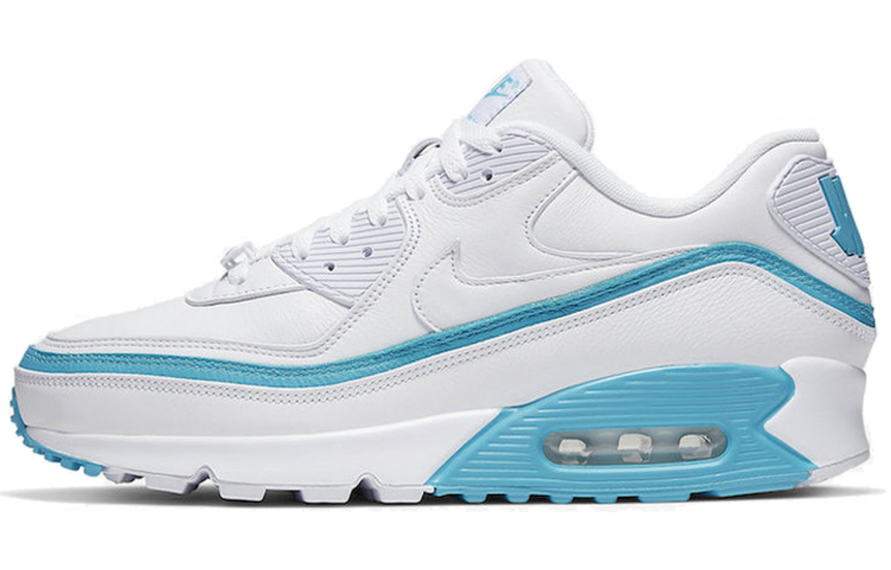 UNDEFEATED x Nike Air Max 90 retro comfortable shock absorption wear-resistant non-slip low-top air cushion casual running shoes for men and women the same style white and blue