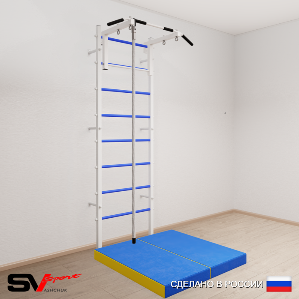 Шведская стенка Sv Sport усиленная 6094 (Турник стандарт/Канат/Мат 1м)