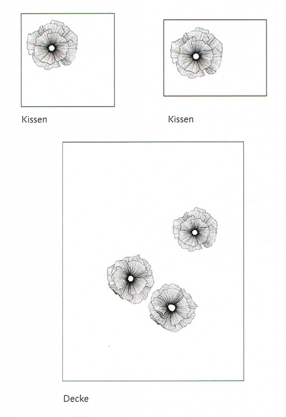 Наволочка для валика 15х40 Christian Fischbacher Luxury Nights Bloom 355 Швейцария схема
