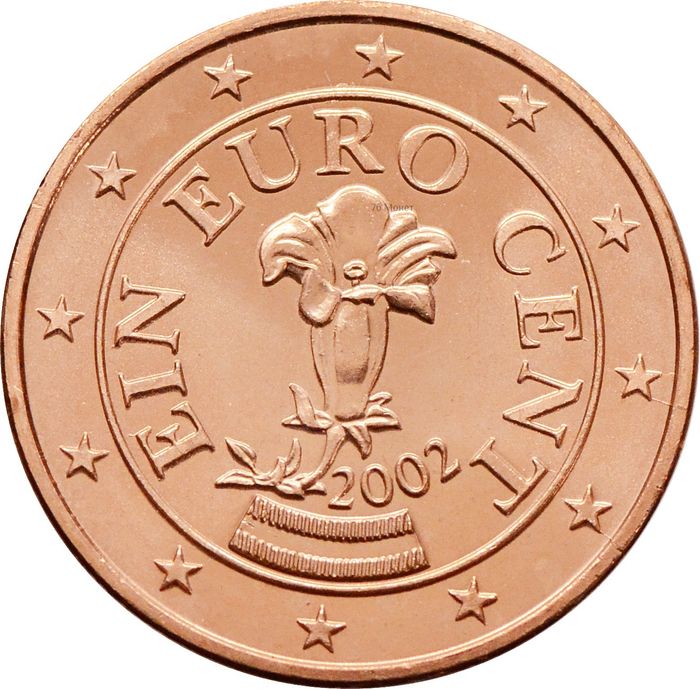 1 евроцент 2002 Австрия (1 euro cent)