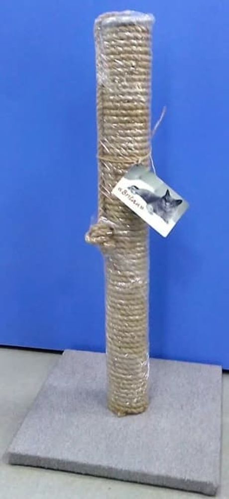 Когтеточка столбик с игрушкой, 62см, на квадр.основе 30 х 30см  "Britan"