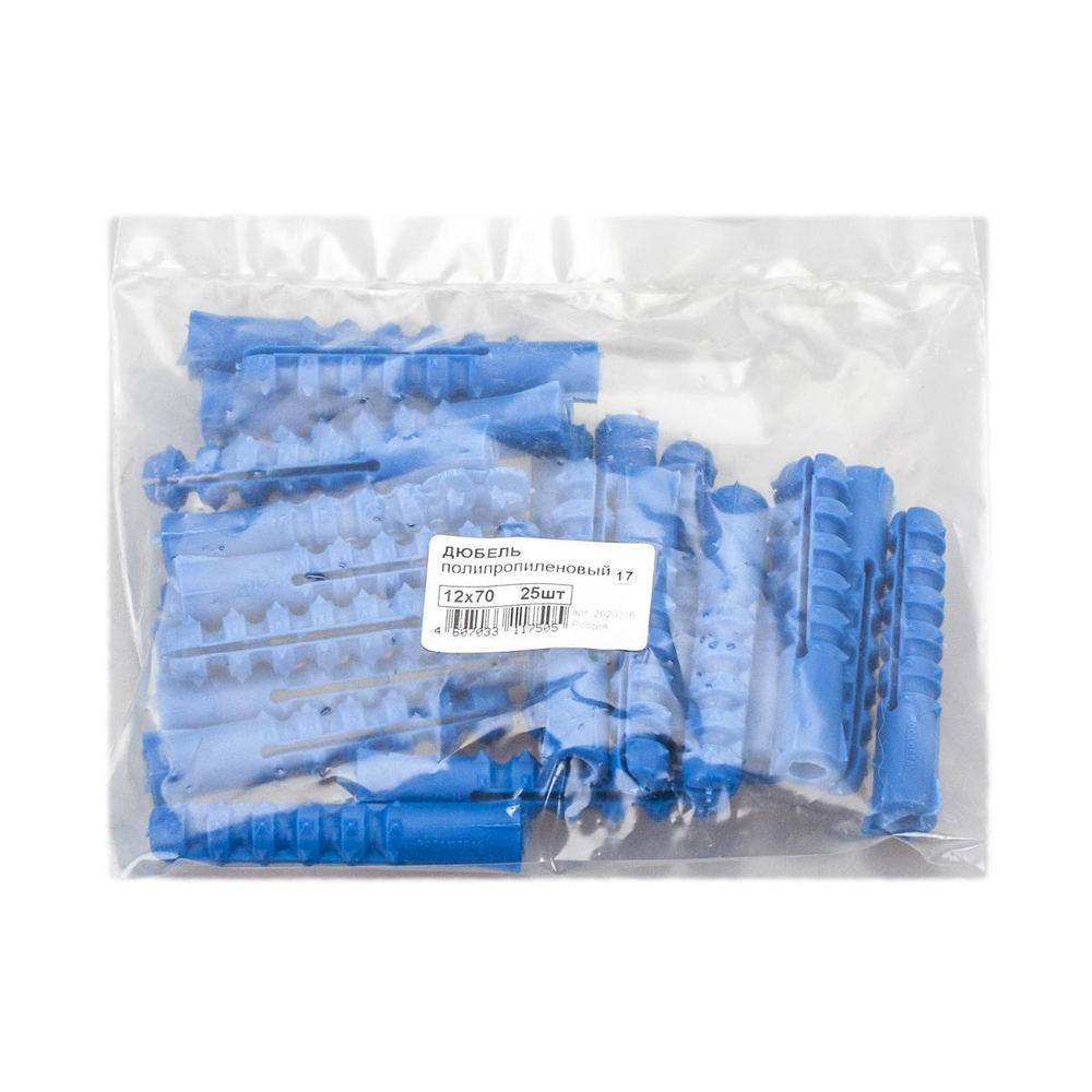 ДЮБЕЛЬ СТРОЙБАТ ПОЛИПРОПИЛЕНОВЫЙ 12Х70 25ШТ