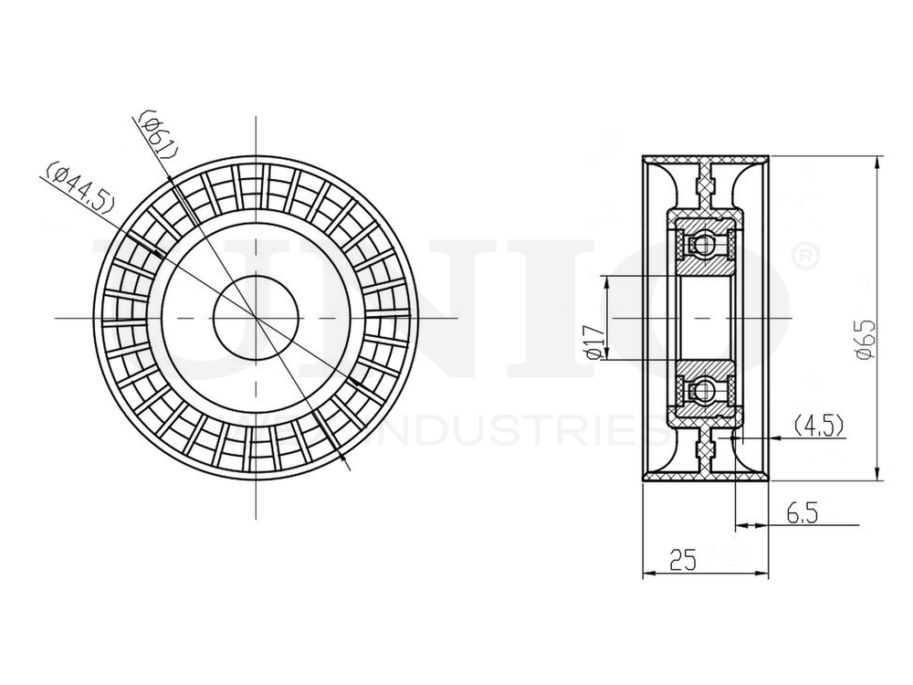 Ролик направляющий приводного ремня UNIO TNS-10275