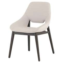 Стул Grace, серая экокожа, орех