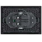 FORTE&PIANO Розетка 2-местная с заземлением без защитных шторок безвинтовое крепление 16А FP124M металл черный IEK