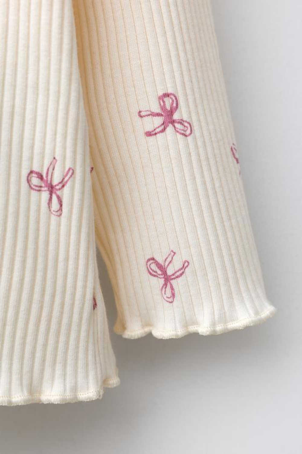 ZARA ФУТБОЛКА В РУБЧИК SOFT TOUCH С БАНТАМИ, ЭКРЮ