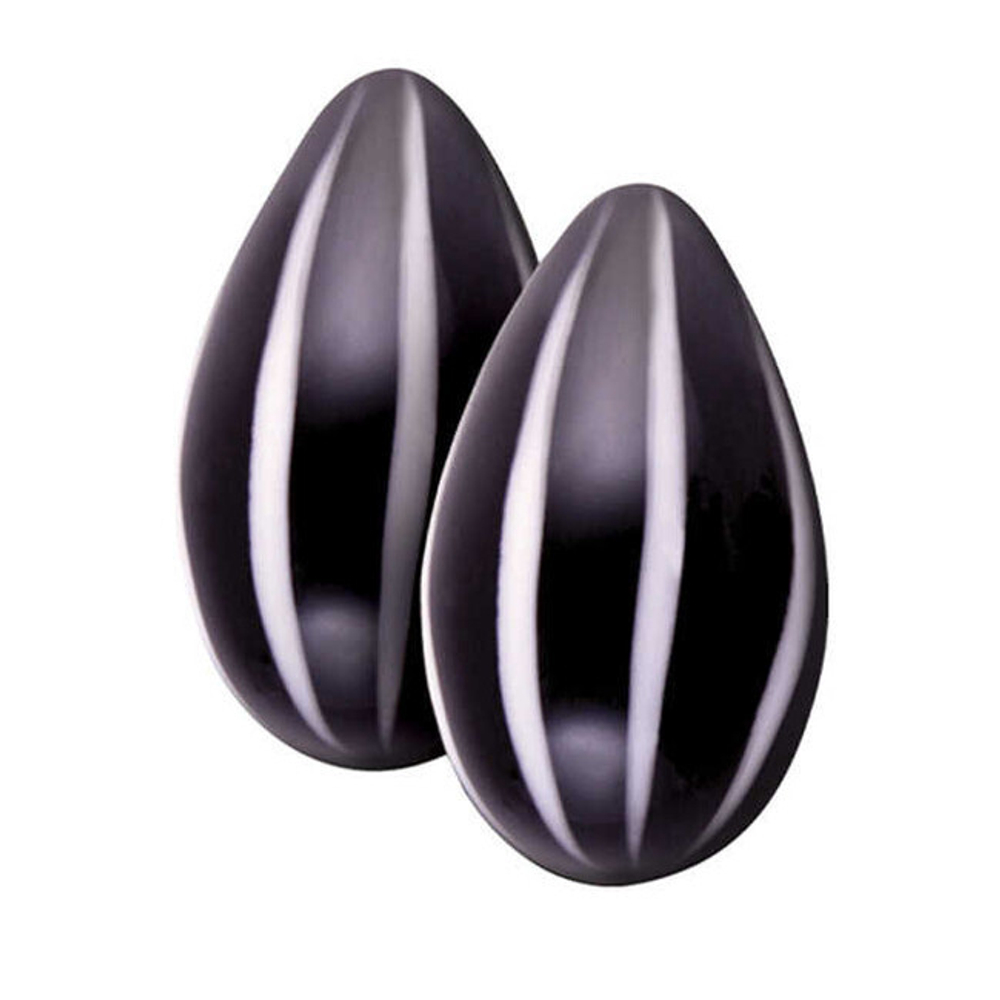 Вагинальные шарики из стекла Cristal (черный с белым) (Цвет: черный с белым)