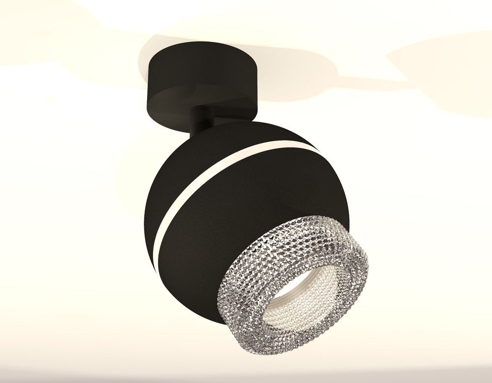 XM1102010 SBK/CL черный песок/прозрачный MR16 GU5.3 LED 3W 4200K (A2210, C1102, N7191)